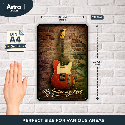Blechschild 20x30cm – Gitarre Vintage Musik Motiv