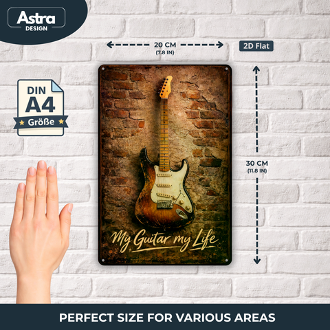 Blechschild 20x30cm – Gitarre Vintage Musik Motiv