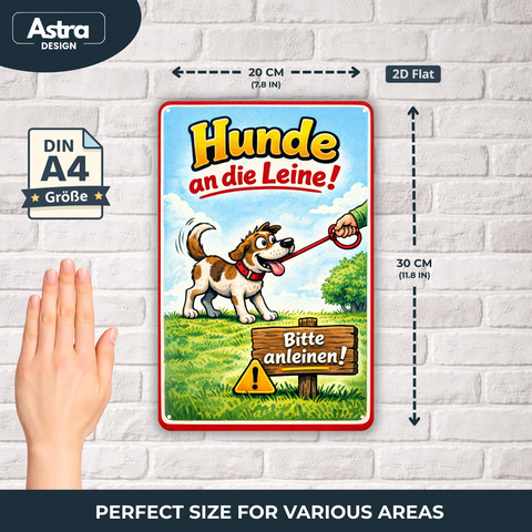 Blechschild 20x30cm – Hunde an die Leine Bitte anleinen Schild