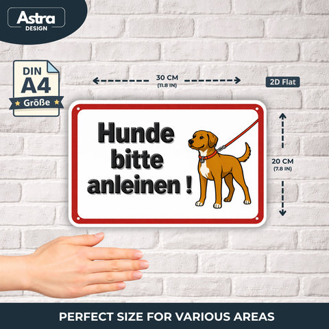 Blechschild 20x30cm – Hunde bitte anleinen Hinweis Schild