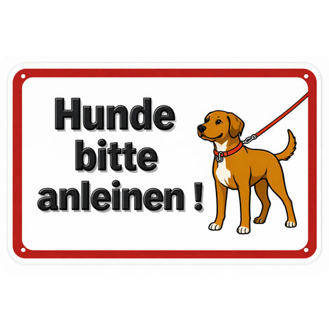 Blechschild 20x30cm – Hunde bitte anleinen Hinweis Schild
