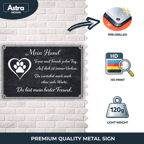 Blechschild 20x30cm – Mein Hund Du bist mein bester Freund Schild