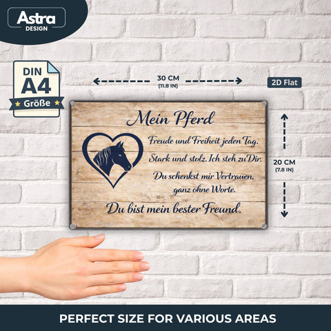 Blechschild 20x30cm – Mein Pferd Du bist mein bester Freund Schild