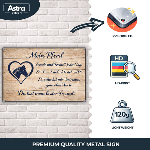 Blechschild 20x30cm – Mein Pferd Du bist mein bester Freund Schild