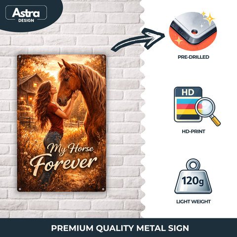 Blechschild 20x30cm – My Horse Forever Pferdeliebe