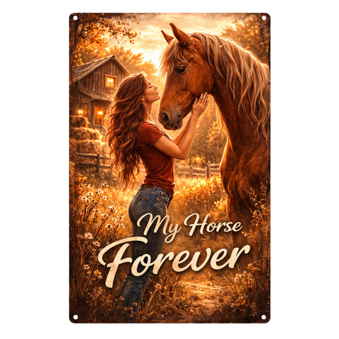 Blechschild 20x30cm – My Horse Forever Pferdeliebe