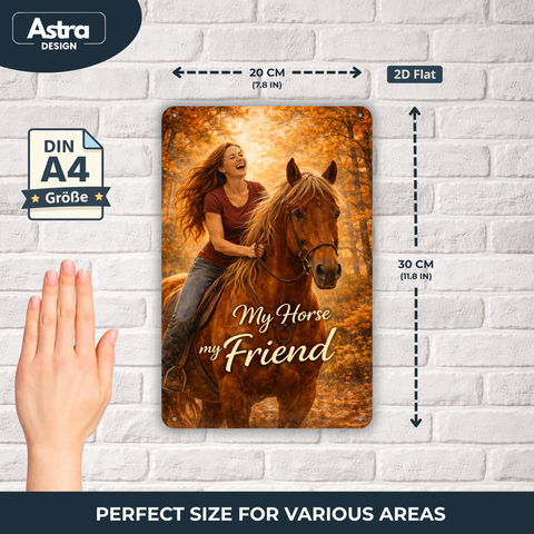 Blechschild 20x30cm – My Horse My Friend Pferdeliebe