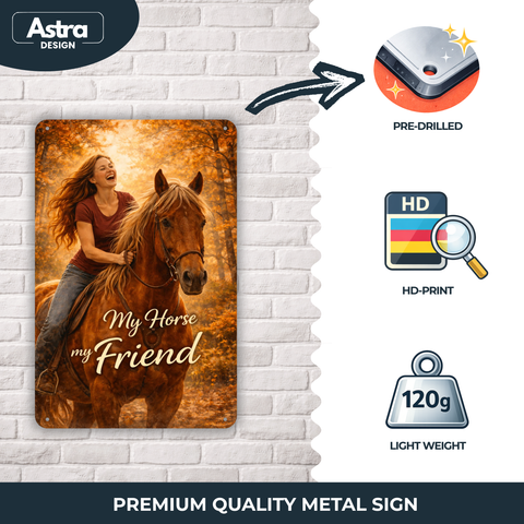 Blechschild 20x30cm – My Horse My Friend Pferdeliebe