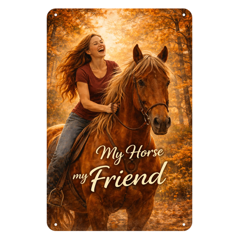 Blechschild 20x30cm – My Horse My Friend Pferdeliebe