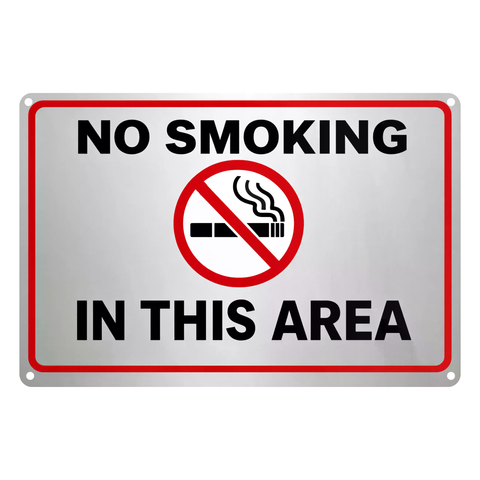 Blechschild 20x30cm – No Smoking in This Area Verbotsschild Metall