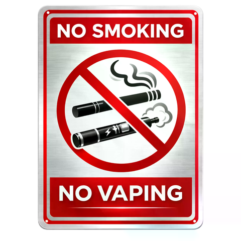 Blechschild 20x30cm – No Smoking No Vaping Verbotsschild Metall