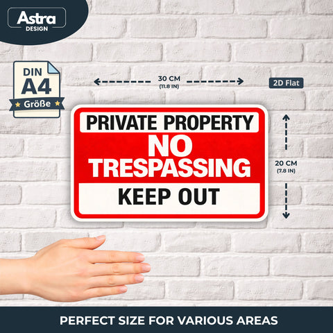 Blechschild 20x30cm – Private Property No Trespassing Keep Out Schild