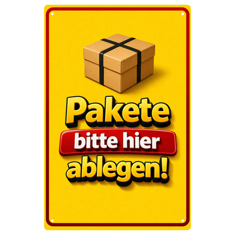 Blechschild 20x30cm – Pakete bitte hier ablegen Paket Ablage Hinweis