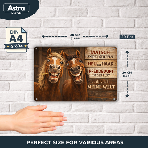 Blechschild 20x30cm – Matsch an den Stiefeln Pferdeliebe Spruch