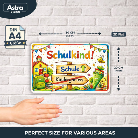 Blechschild 20x30cm – Schulkind Schule Kindergarten Einschulung Schild