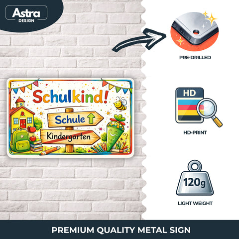 Blechschild 20x30cm – Schulkind Schule Kindergarten Einschulung Schild