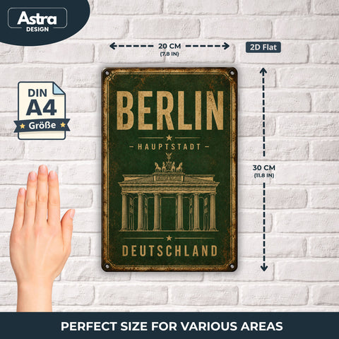 Blechschild 20x30cm – Berlin Hauptstadt Deutschland Brandenburger Tor Schild