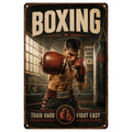 Blechschild 20x30cm – Boxing Train Hard Fight Easy Fitness Schild