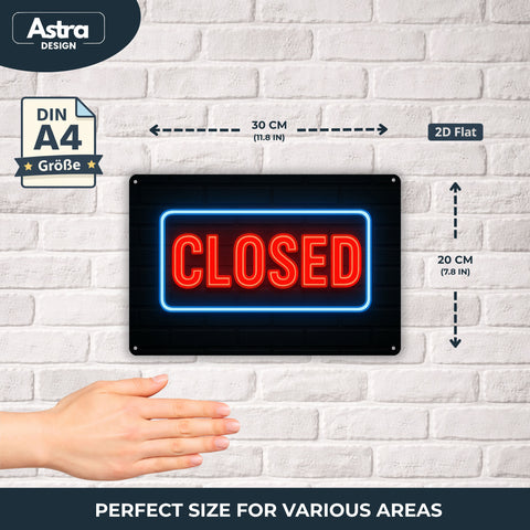 Closed Sign Blechschild - 20x30cm