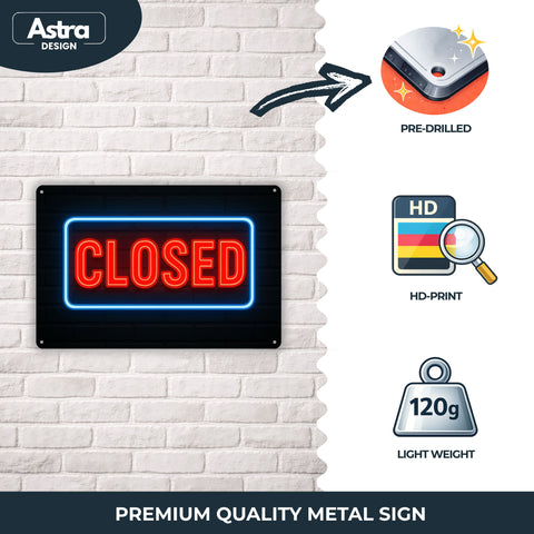 Closed Sign Blechschild - 20x30cm