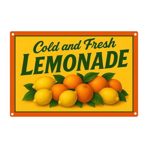 Blechschild Cold and Fresh Lemonade