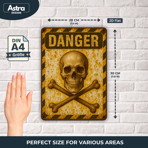 Blechschild 20x30cm – Danger Totenkopf
