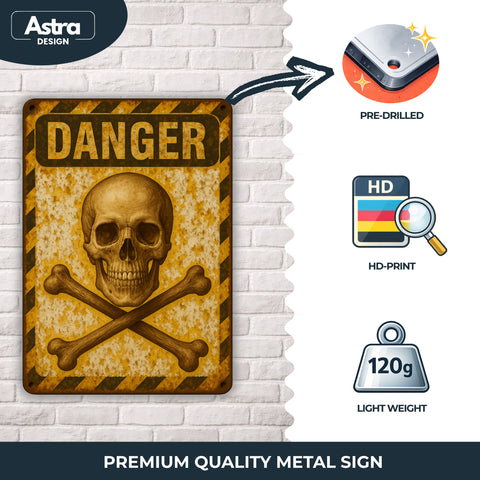 Blechschild 20x30cm – Danger Totenkopf