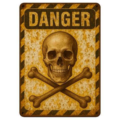 Blechschild Danger Totenkopf