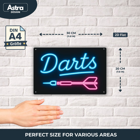 Darts LED Blechschild - 20x30cm