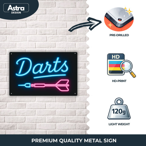 Darts LED Blechschild - 20x30cm
