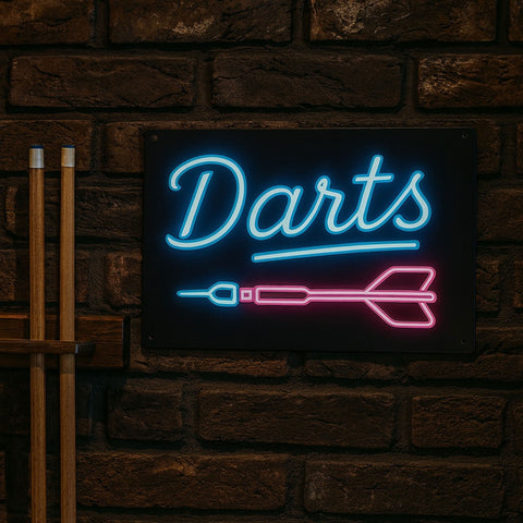 Darts LED Blechschild - 20x30cm