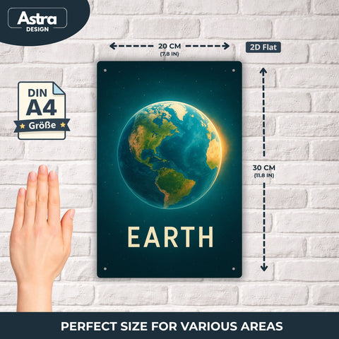 Blechschild 20x30cm – Planet Erde Earth Weltraum Motiv