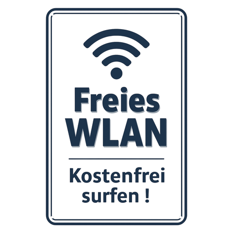 Blechschild Freies Wlan