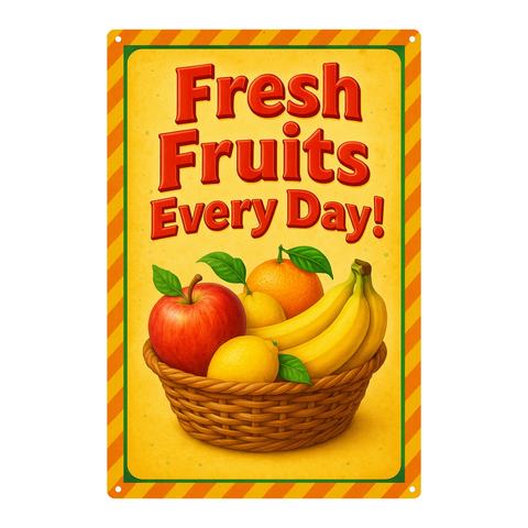 Blechschild Fresh Fruits Everyday