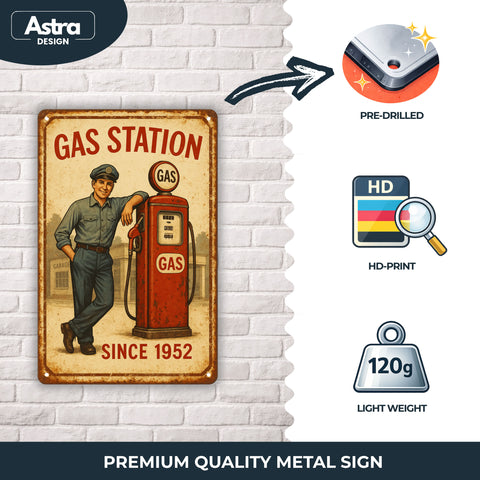 Blechschild 20x30cm – Gas Station Since 1952