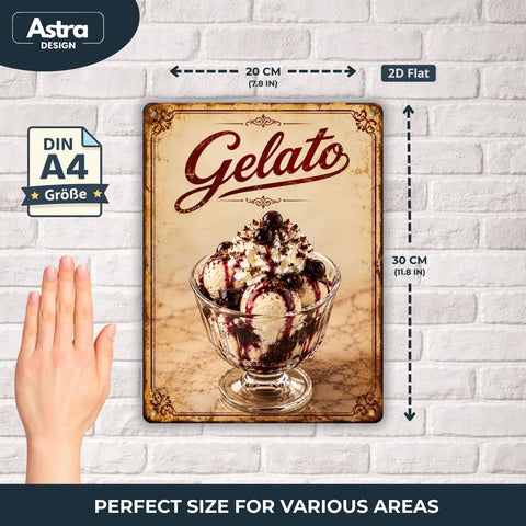 Blechschild 20x30cm – Gelato Amarena Eisbecher
