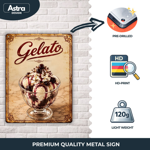 Blechschild 20x30cm – Gelato Amarena Eisbecher