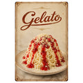 Blechschild 20x30cm – Gelato Spaghetti Eis Italienisches Eis Dessert Eisdiele Vintage