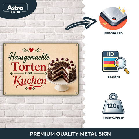 Blechschild 20x30cm – Hausgemachte Torten Wanddeko