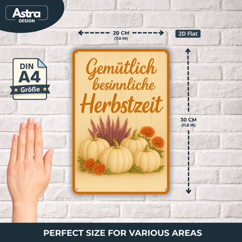 Blechschild 20x30cm – Gemütlich besinnliche Herbstzeit Motiv