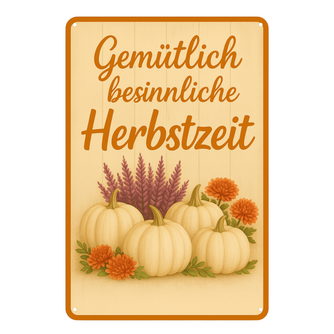 Blechschild Herbstzeit