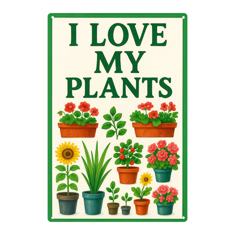 Blechschild i love my Plants