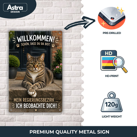 Blechschild 20x30cm – Katze Willkommen Türschild