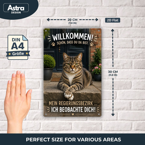 Blechschild 20x30cm – Katze Willkommen Türschild