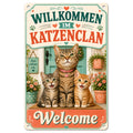 Blechschild 20x30cm – Katzenclan Willkommen Dekoschild