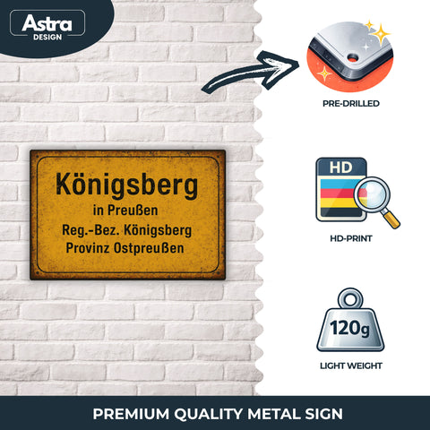 Blechschild 20x30cm – Königsberg in Preußen