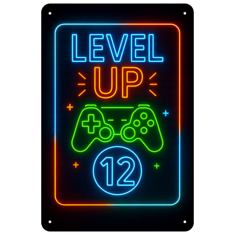 Blechschild Level UP 12