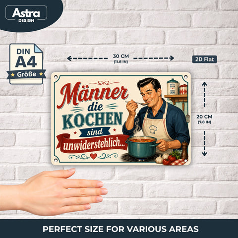 Blechschild 20x30cm – Männer die kochen Küchenschild