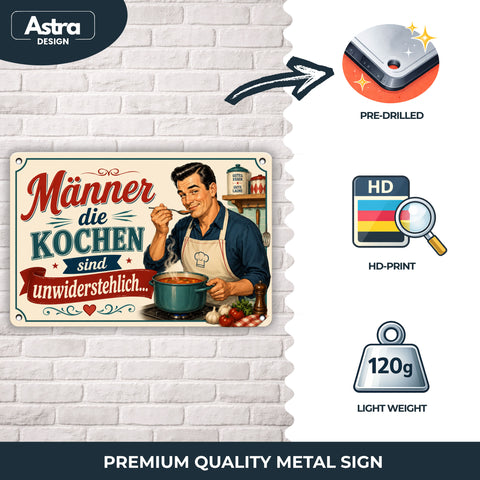 Blechschild 20x30cm – Männer die kochen Küchenschild