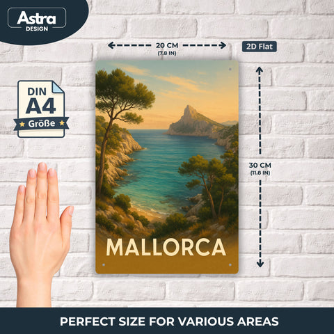 Blechschild 20x30cm – Mallorca Mittelmeer Küstenlandschaft